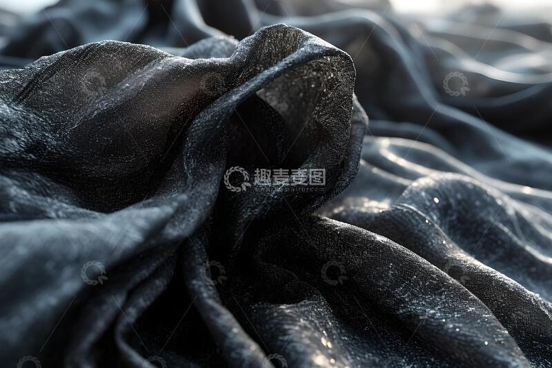 高清大图下载【趣麦麦图】风化的黑色织物与白色织物隔离