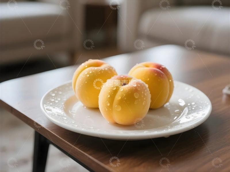 高清大图下载【趣麦麦图】放在客厅茶几上的鲜桃7