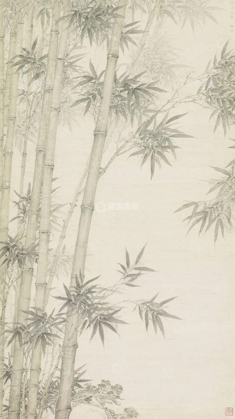 高清大图下载【趣麦麦图】新工笔绘画艺术竹林