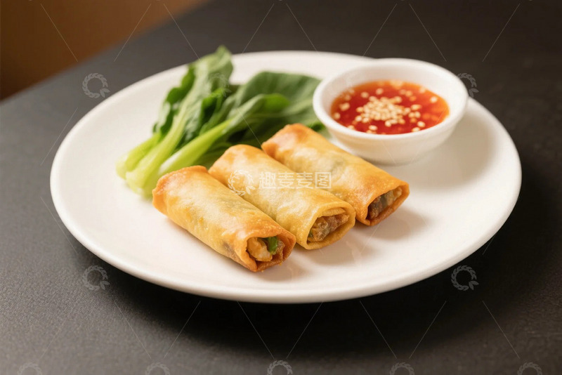 高清大图下载【趣麦麦图】中国美食炸春卷2