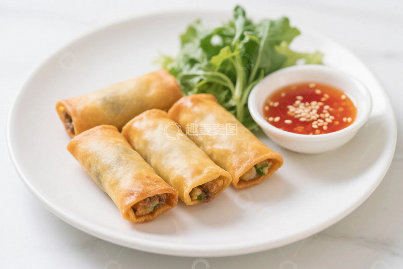 高清大图下载【趣麦麦图】中国美食炸春卷