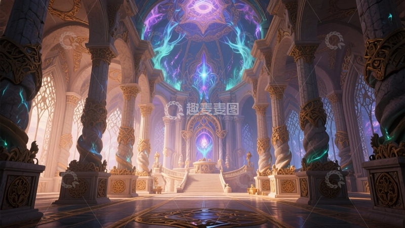 高清大图下载【趣麦麦图】游戏场景CG上古神殿1