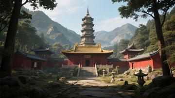 山谷之间的神圣寺庙