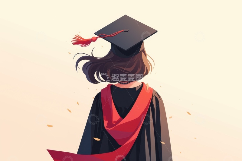 高清大图下载【趣麦麦图】手绘毕业生背景