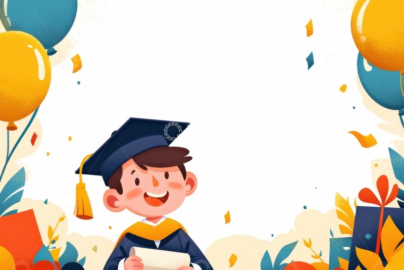 高清大图下载【趣麦麦图】可爱的毕业生背景