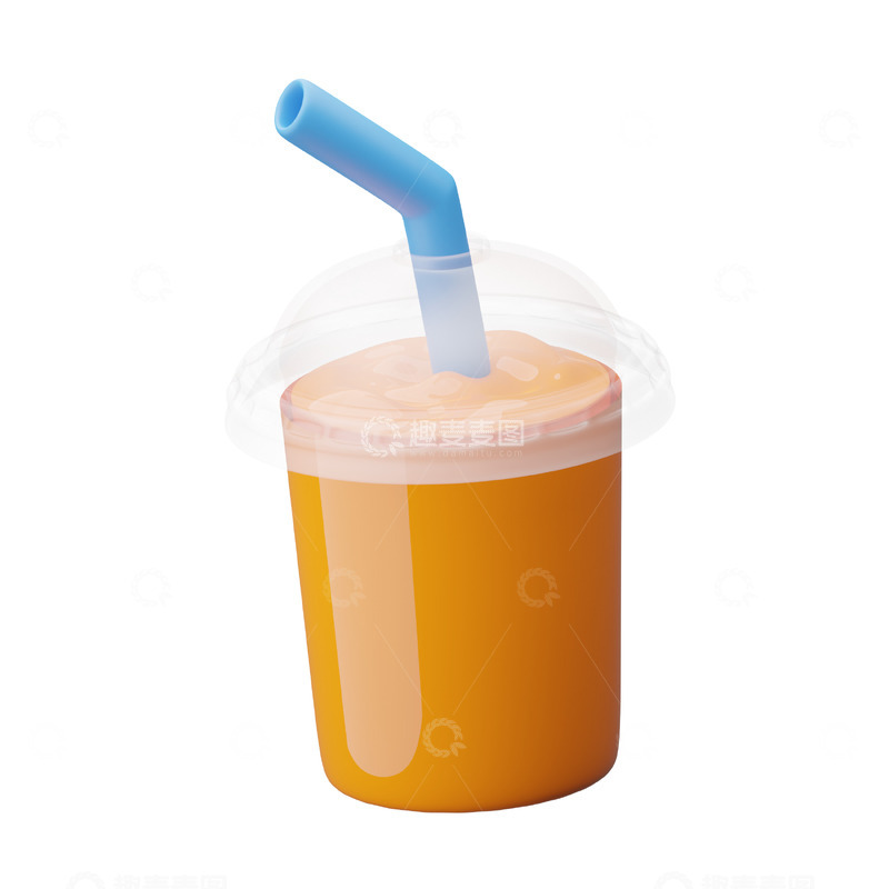 高清大图下载【趣麦麦图】果汁饮品3D卡通图标免抠透明png素材
