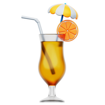 柠檬汁3D卡通图标免抠透明png图片素材2