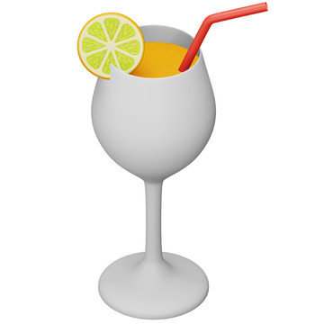 果汁饮品3D卡通图标免抠透明png素材1