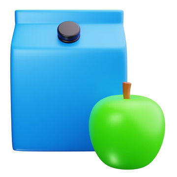 果汁包装3D卡通图标免抠透明png素材