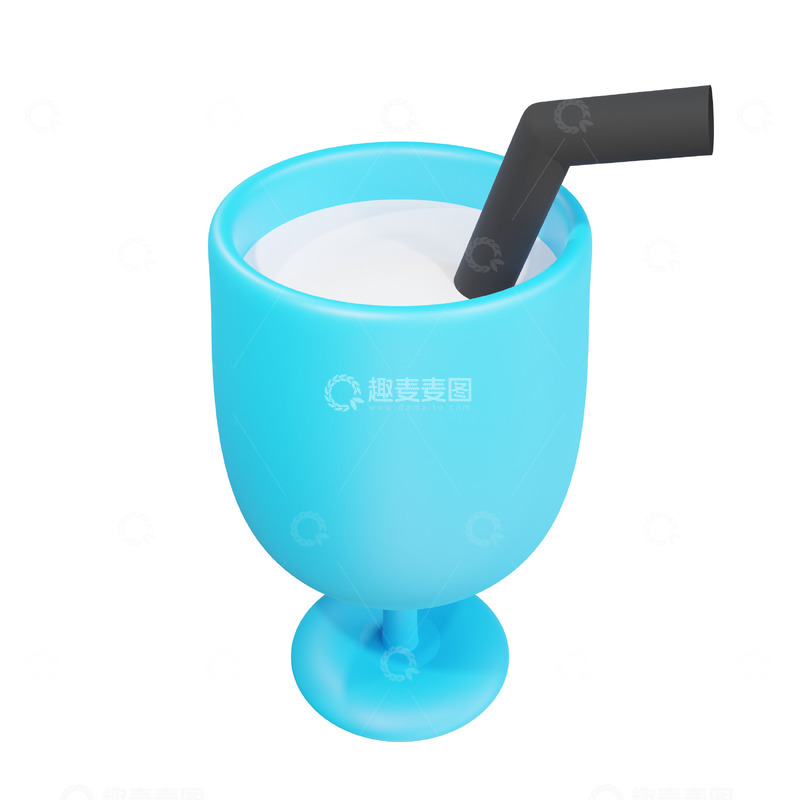 高清大图下载【趣麦麦图】玻璃杯3D卡通图标免抠透明png图片素材