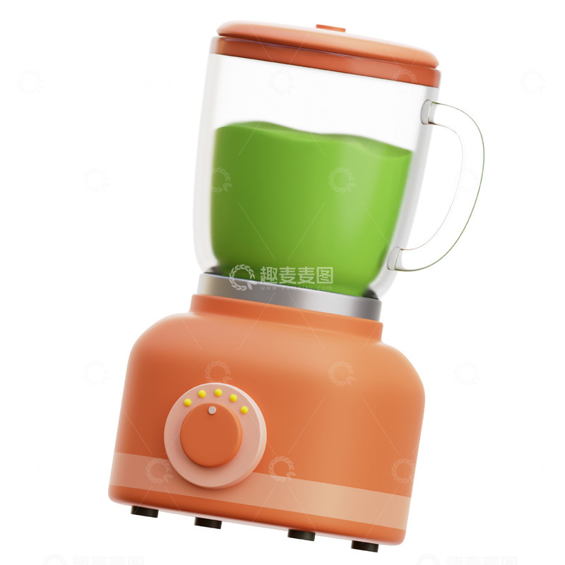 高清大图下载【趣麦麦图】搅拌机果汁3D卡通图标免抠透明png素材