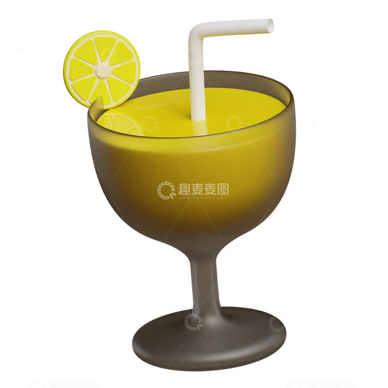 高清大图下载【趣麦麦图】果汁饮品3D卡通图标免抠透明png素材3