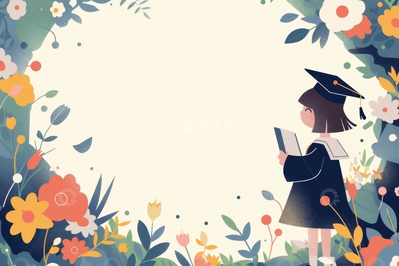 高清大图下载【趣麦麦图】卡通简约毕业季1