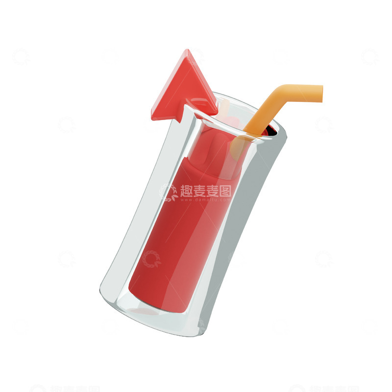 高清大图下载【趣麦麦图】西瓜汁3D卡通插画免抠透明png图片素材