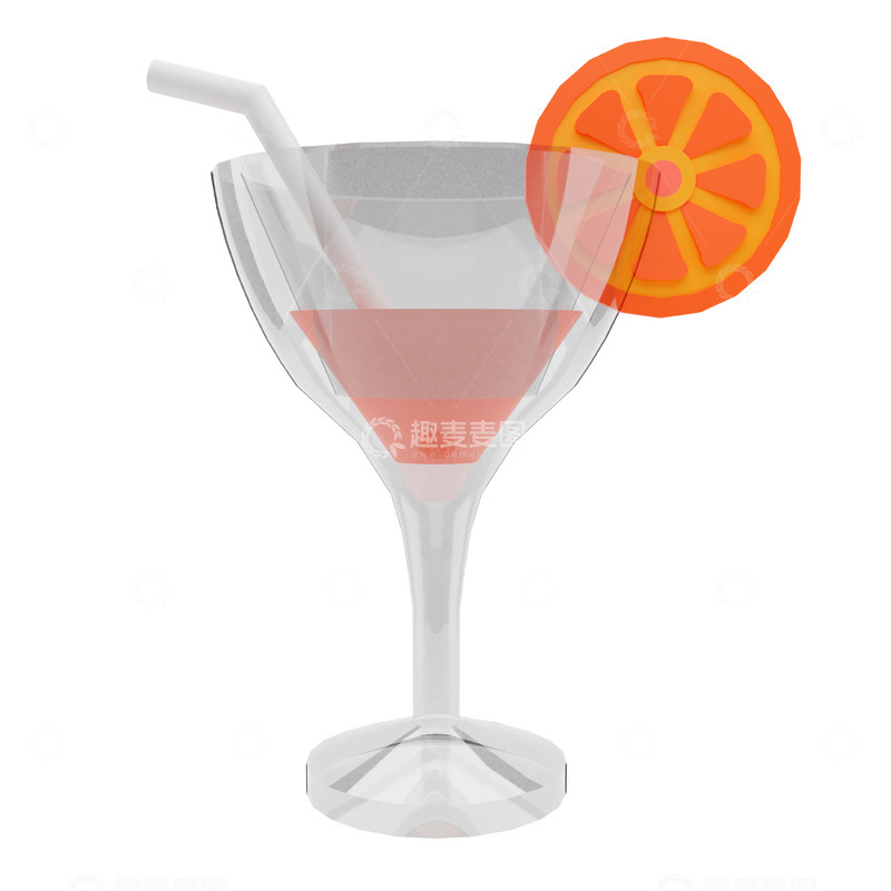 高清大图下载【趣麦麦图】橙汁3D卡通插画免抠透明png图片素材4