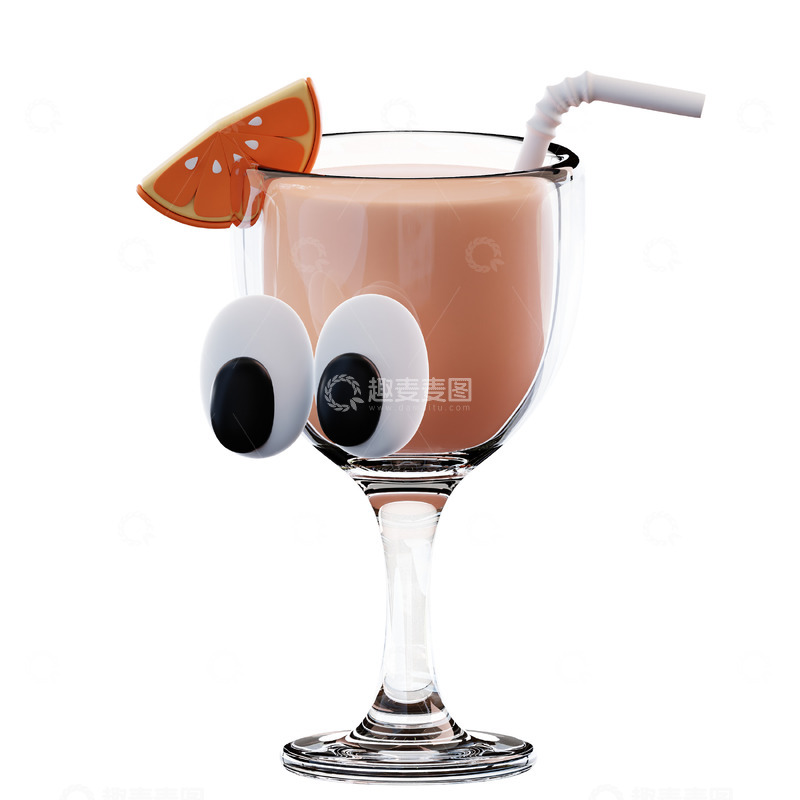 高清大图下载【趣麦麦图】橙汁3D卡通图标免抠透明png图片素材31