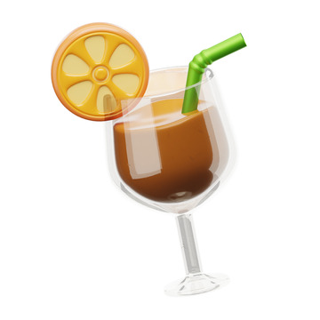 橙汁3D卡通图标免抠透明png图片素材7