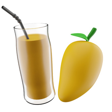 芒果汁3D卡通图标免抠透明png图片素材1