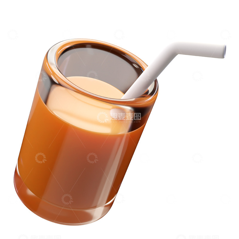 高清大图下载【趣麦麦图】橙汁3D卡通图标免抠透明png图片素材37