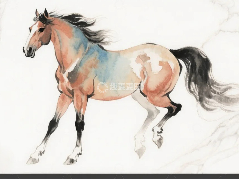 高清大图下载【趣麦麦图】新年动物马插画5