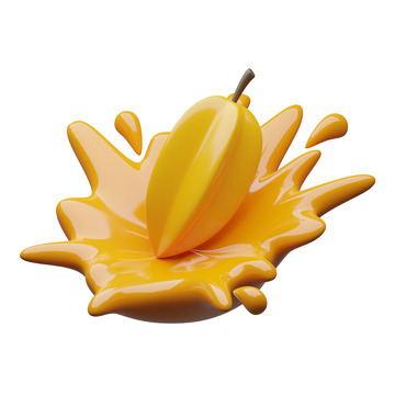 杨桃汁3D卡通图标免抠透明png图片素材