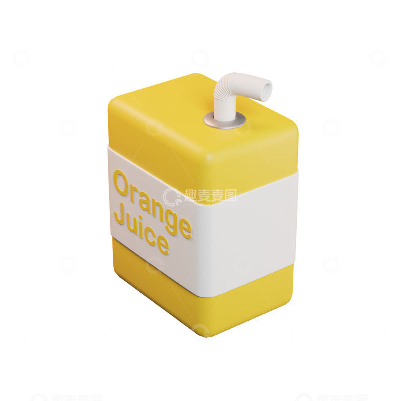 高清大图下载【趣麦麦图】橙汁3D卡通图标免抠透明png图片素材32