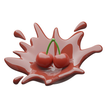 樱桃汁3D卡通图标免抠透明png图片素材