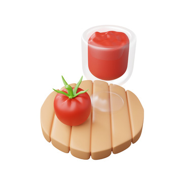 番茄汁3D卡通图标免抠透明png图片素材1