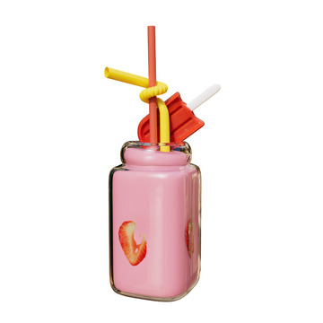 冰沙果汁3D卡通图标免抠透明png素材