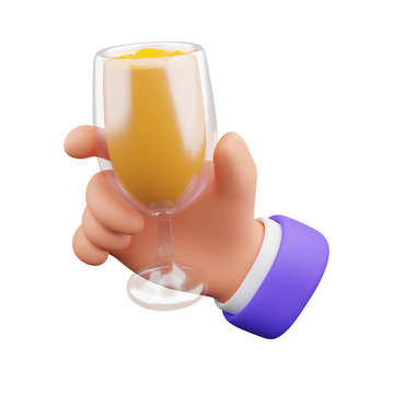 手持果汁3D卡通图标免抠透明png素材1