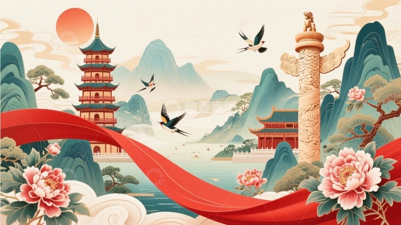 高清大图下载【趣麦麦图】中国风艺术国潮插画5