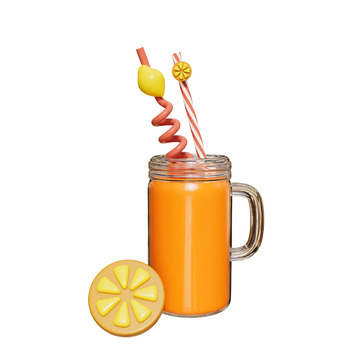 冰沙果汁3D卡通图标免抠透明png素材3