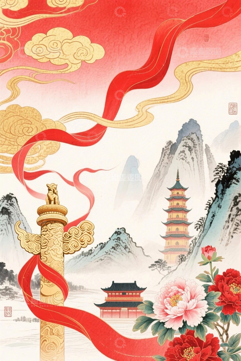 高清大图下载【趣麦麦图】中国风艺术国潮插画6