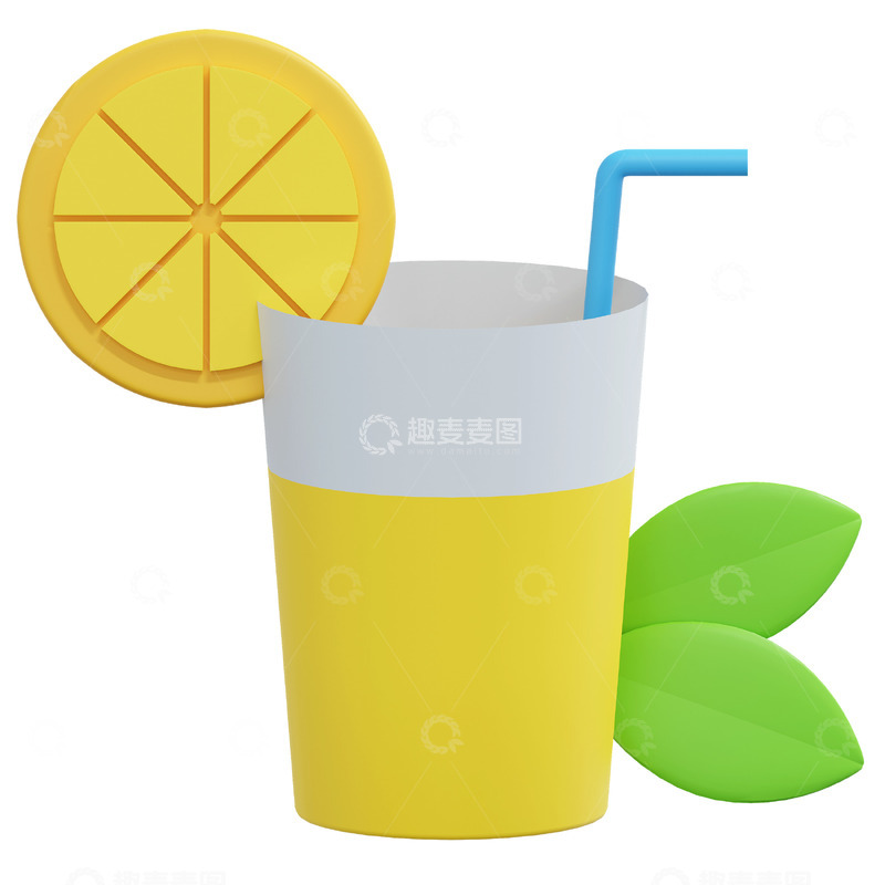 高清大图下载【趣麦麦图】橙汁3D卡通图标免抠透明png图片素材48