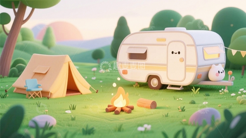 高清大图下载【趣麦麦图】踏青假期旅行露营6