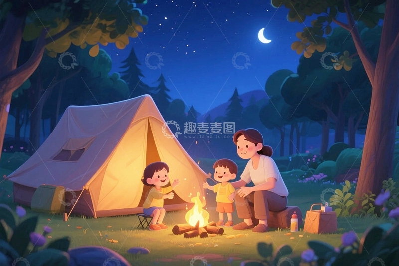 高清大图下载【趣麦麦图】旅游露营人物素材13