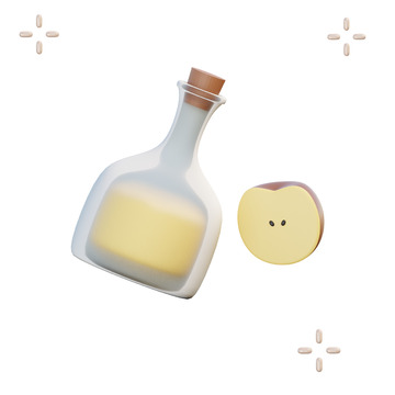 苹果酒3D卡通插画免抠透明png图片素材