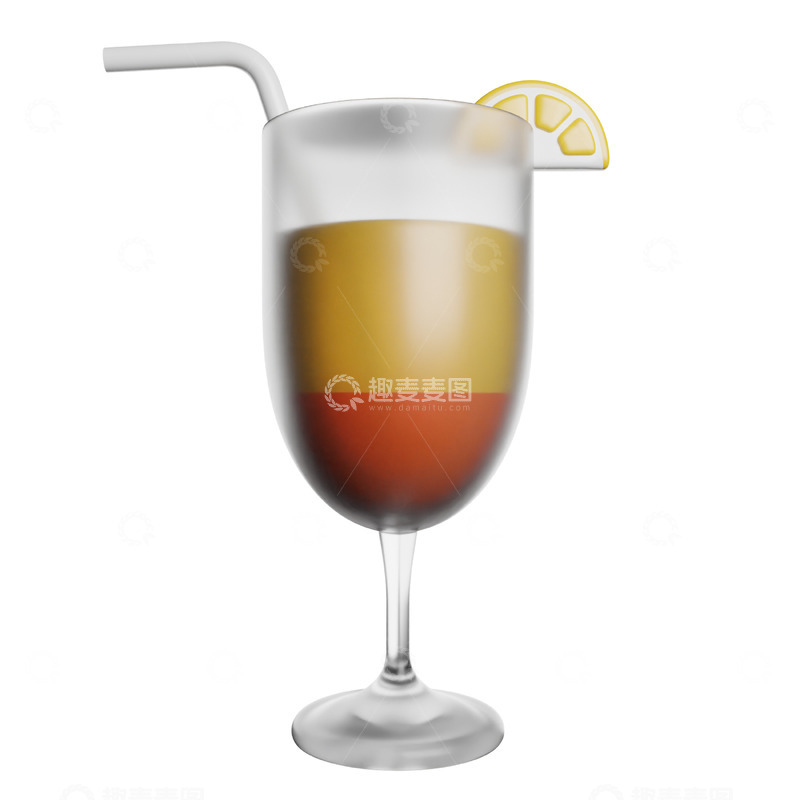 高清大图下载【趣麦麦图】鸡尾酒3D卡通图标免抠透明png图片素材11