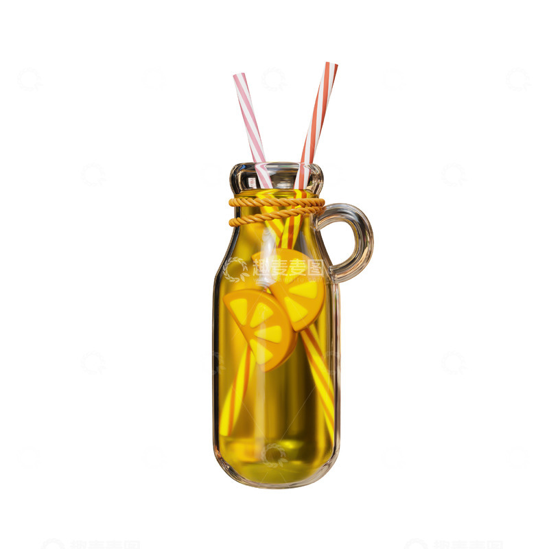 高清大图下载【趣麦麦图】冰沙果汁3D卡通图标免抠透明png素材5