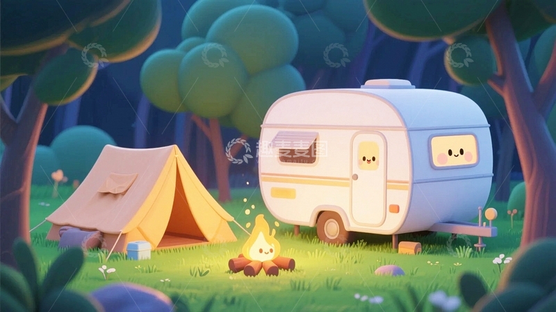 高清大图下载【趣麦麦图】旅游露营素材背景1