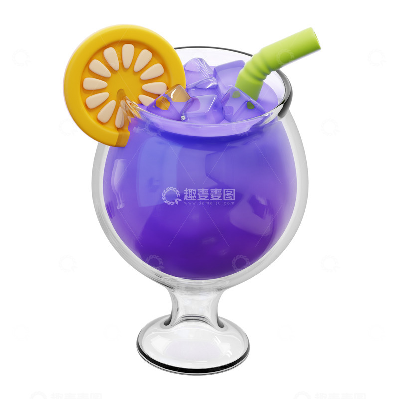 高清大图下载【趣麦麦图】鸡尾酒3D卡通图标免抠透明png图片素材21