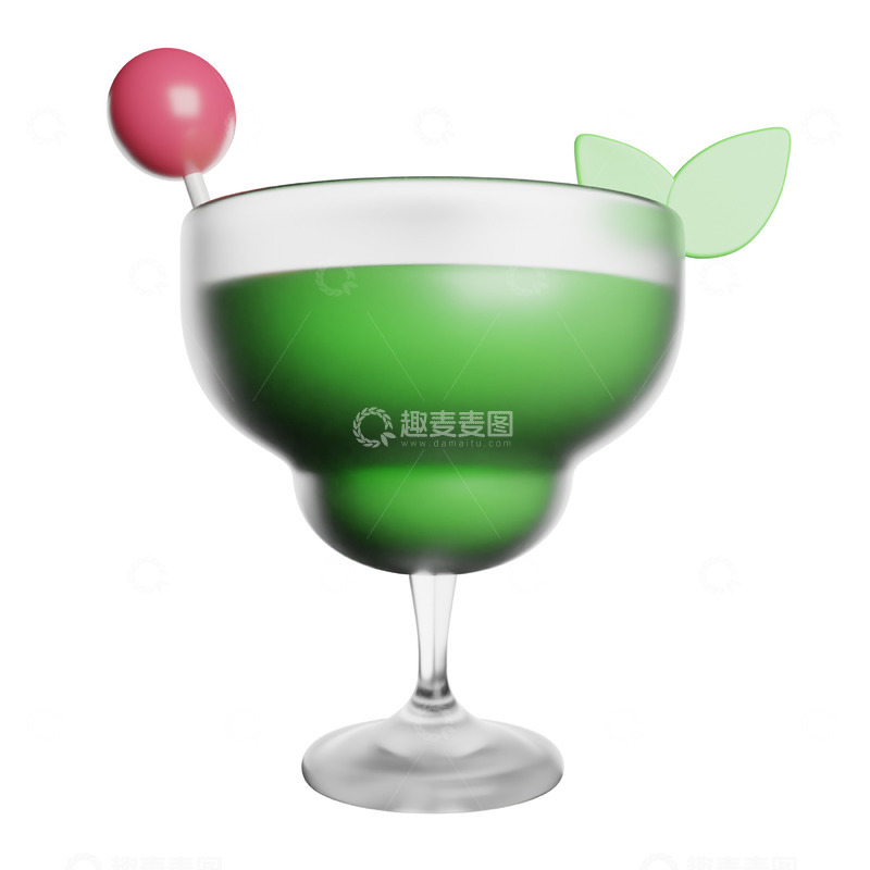 高清大图下载【趣麦麦图】鸡尾酒3D卡通图标免抠透明png图片素材8