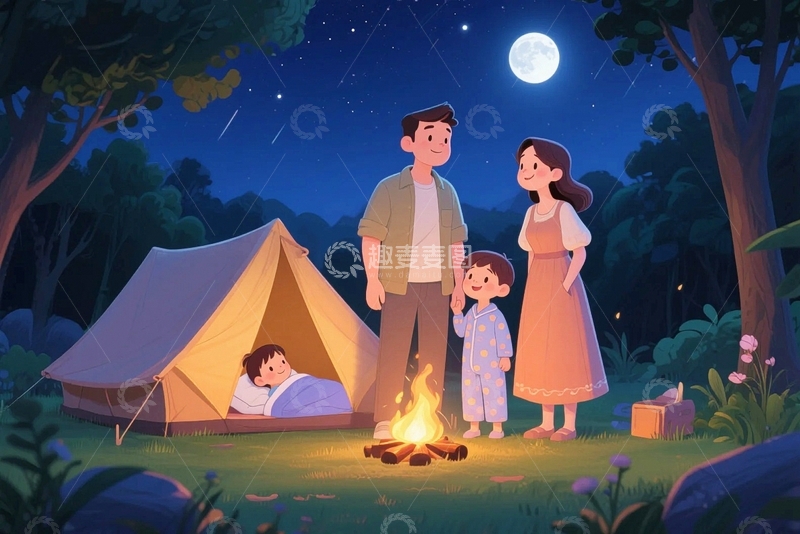 高清大图下载【趣麦麦图】旅游露营人物素材15