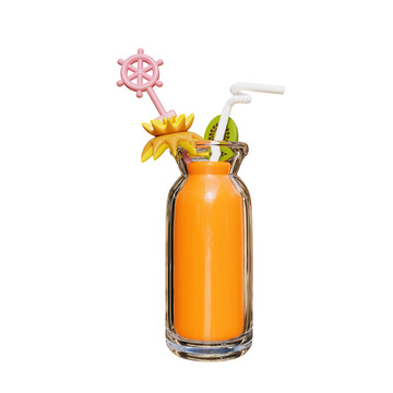 冰沙果汁3D卡通图标免抠透明png素材7