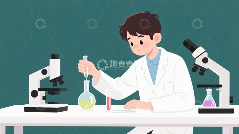 高清大图下载【趣麦麦图】卡通人物科学实验人员13