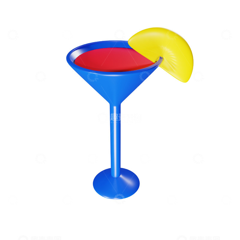 高清大图下载【趣麦麦图】鸡尾酒3D卡通图标免抠透明png图片素材27