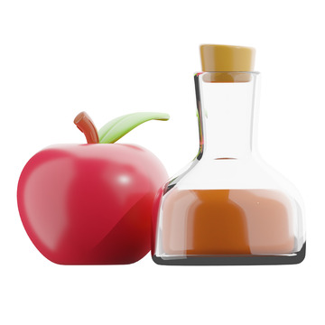 苹果酒3D卡通图标免抠透明png图片素材1