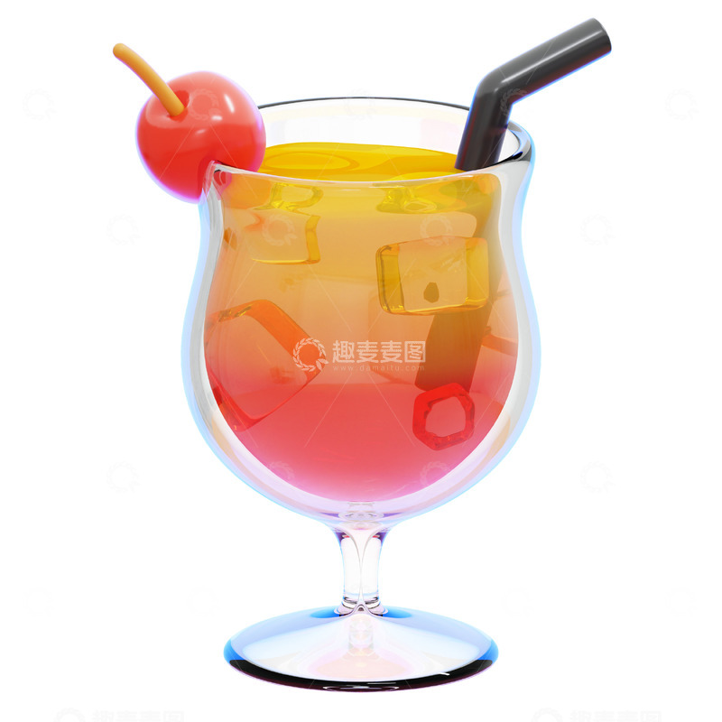 高清大图下载【趣麦麦图】椰子水3D卡通图标免抠透明png图片素材4