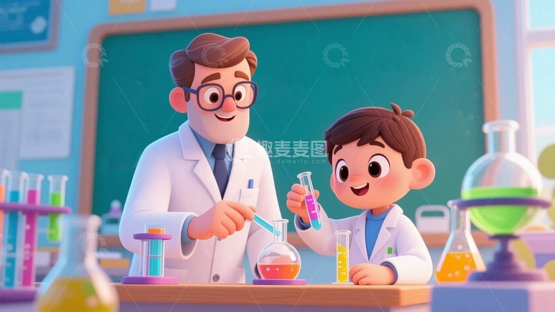 高清大图下载【趣麦麦图】卡通人物科学实验人员3