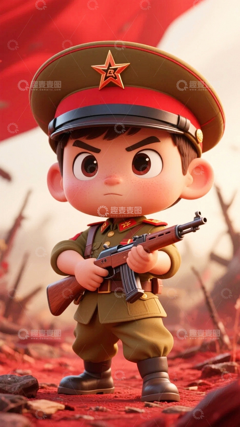 高清大图下载【趣麦麦图】建军节人物素材1
